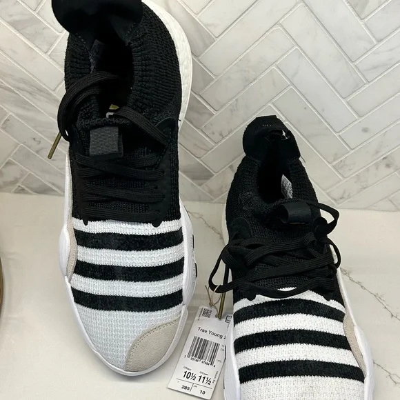 adidas | Shoes | Adidastrae Young 2 Casual Basketball Shoe Black White  H6477 Mens Sizes | Poshmark
